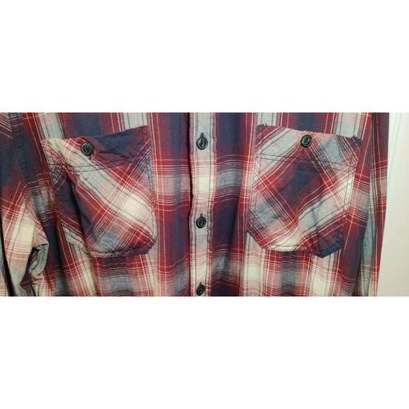 Roots Canada Long Sleeve Red Brown Shirt Men's Casual Plaid Button Down XL - Picture 7 of 9